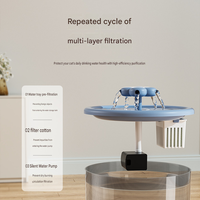Fontaine à eau automatique pour animaux de compagnie de 1,5 L en PP avec écran LCD, débit continu, distributeur silencieux pour chats et chiens