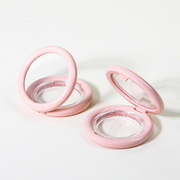 Nouveau design personnalisé mignon étui à poudre compact transparent rond rose vide blush conteneur d'ombre à paupières