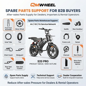 Vélo électrique QMHEEL S20 Pro Fat Bike, stock Italie, pneus larges de 20 pouces, pour les grossistes, stocké en entrepôt UE Pays-Bas. - Product Image 6