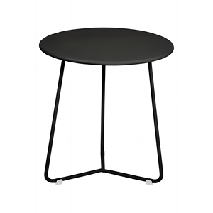 Mesa auxiliar redonda de metal, mesa auxiliar pequeña plegable negra, mesa de centro con acento para exteriores e interiores para espacios pequeños, dormitorio, Patio - Product Image 5