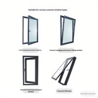 Fenêtre à battant en aluminium à rupture de pont thermique, verre trempé, design moderne, certifiée Energy Star, avec store enrouleur pour chambre et salle de bain