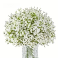 Buket Gypsophila Bunga Buatan Mirip Asli Bertema Langit Berbintang dengan Batang Hijau untuk Dekorasi Pernikahan, Fleksibel untuk Rangkaian Bunga DIY