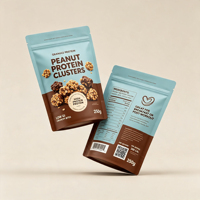 Sachet d'emballage personnalisé pour chocolat, pochette verticale refermable avec fermeture éclair, qualité alimentaire, pour bonbons et snacks, avec fenêtre