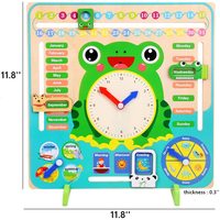 Calendrier et horloge éducatifs en bois Montessori pour les enfants de 2 à 4 ans - Jouet d'apprentissage écologique avec tableau météo