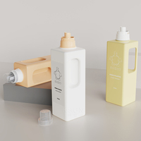 Bouteille de Luxe Personnalisée 1250ml en Plastique HDPE Blanc Bleu Gris pour Lessive Liquide avec Poignée