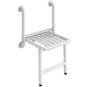 <b>Bathroom</b> Folding <b>Stool</b> Wall Mounted Non Slip Seat For Elderly Disabled Toilet Use 500kg Load Capacity Stainless Steel - Product Image 4