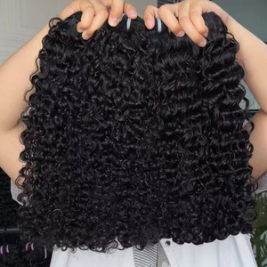 Lots de Cheveux Humains Bouclés Vietnamiens, Cheveux Vierges Bruts Doublement Étirés, Bouclés Profonds, Noir Naturel, 100g/paquet, Vente en Gros - Product Image 1