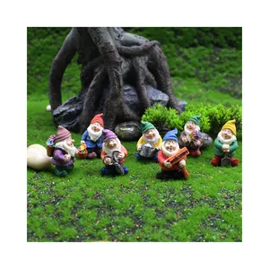 7 pezzi/set resina nano statua giardino Decor Mini decorazioni natalizie giocattoli Gnome