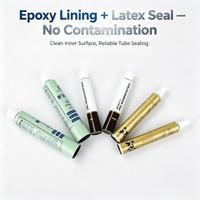 Meilleurs tubes pliables personnalisés vides pour cosmétiques et crèmes médicales, avec intérieur laqué, queue en aluminium, joint hermétique et embout allongé, 100% aluminium