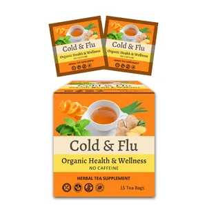 Private label Organic ginger tulsi Health Wellness No Caffeine Herbal Tea Cold Flu Tea