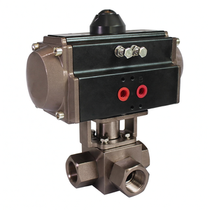 Vanne à bille pneumatique en acier inoxydable 304 à 3 voies, haute pression 200 bars, port en L - Product Image 3