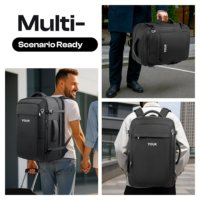 Mochila de ocio con puerto USB personalizado, extra grande, expandible, para portátil, para viajes, negocios, desplazamientos, entrenamiento