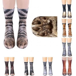 Drôle 3D Animal Chaussettes pour Hommes Femmes High Crew Printemps Tricoté avec Logo sur le Corps Avec <span class=keywords><strong>Adulte</strong></span> Chat Chien Tigre Léopard Griffes - Product Image 6