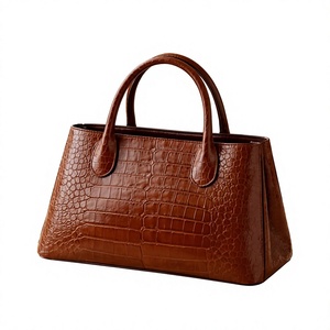 Latest Arrival Luxury Women's Crocodile Pattern <b>Tote</b> Bag Brown Casual Style Durable Open Top Two Handles Daily Use Handbags - Product Image 1