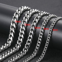 Collier chaîne cubaine en acier inoxydable de haute qualité, unisexe, simple, hip-hop, chaîne à maillons en or et argent, bijoux pour hommes et femmes