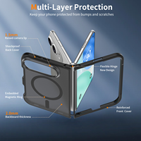Coque arrière mate givrée pour iPhone DUO avec aimants puissants intégrés, protection des quatre coins, bord surélevé, surface anti-chute, coque Duo