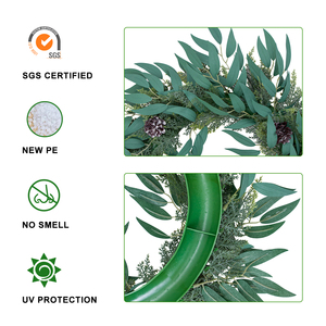 Hh-110A ngoài trời trong nhà trang trí nội thất nhựa liễu lá với cây thông nón treo nhân tạo mùa xuân mùa hè cây xanh Vòng Hoa - Product Image 4