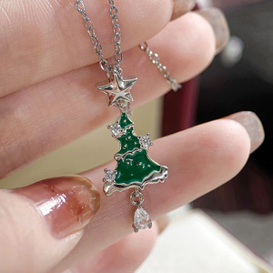 Collana con Pendente a Goccia a Forma di Stella per Albero di Natale, Stile Smaltato, Gioiello alla Moda per le Feste, Regalo per Donna - Product Image 2
