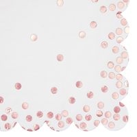 Serviettes en papier modernes à 4 plis, 3 épaisseurs, 6,3 pouces, à bords festonnés, à pois, en feuille d'or rose, jetables, 50 unités, OEM direct usine SFTREE