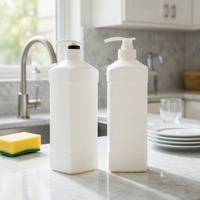 Bouteille de savon liquide pour vaisselle en HDPE mat de 33,8 fl oz (1000 ml) avec pompe