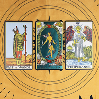 Autocollants de tarot spirituels dorés personnalisés, cartes de tarot à bords, cartes d'oracle angéliques en gros
