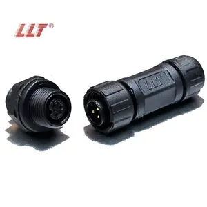 LLT 2 3 4 5 6 7 8 pin M12 thread female panel circular battery power connector