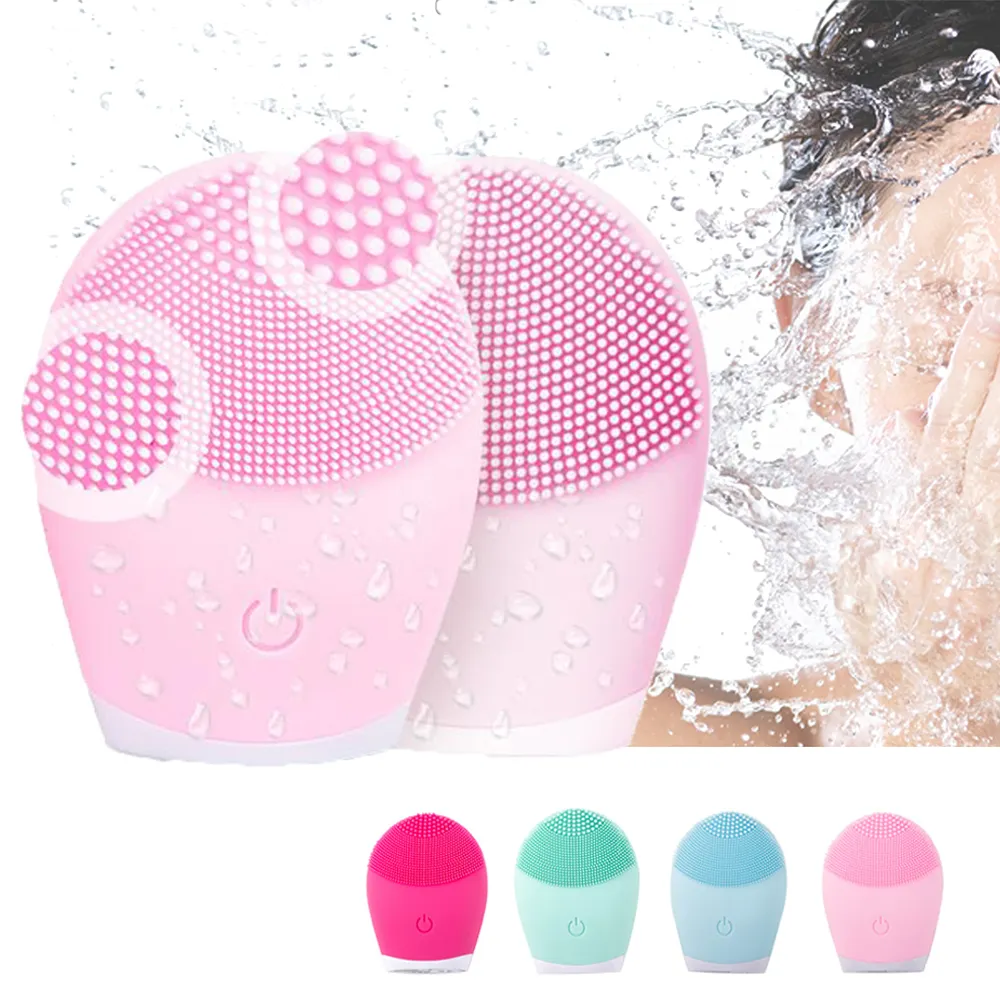 KKS spazzola per la pulizia del viso in silicone elettrico per massaggio sonico impermeabile per il lifting del viso