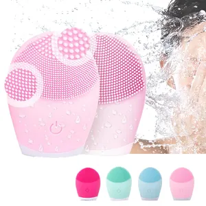 KKS yüz germe su geçirmez sonic masaj elektrikli silikon yüz temizleme fırçası