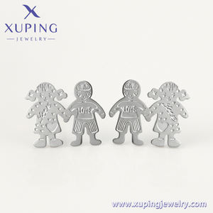 0605342 प्यारा आदमी दिल प्रतीक पत्र पत्र डिजाइन स्टेनलेस स्टील गहने दैनिक श्रृंखला महिला सुरुचिपूर्ण इयररिंग - Product Image 5