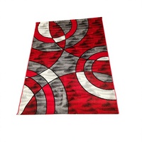 Adiva 20 Fuß Jacquard-gewebter, maschinell gefertigter türkischer Teppich, waschbar, Polyester, rutschfeste Gummirückseite, Gaziantep, geometrisches Niedrigflor-Design