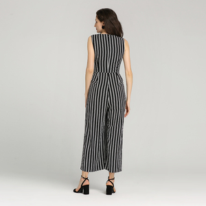 Modelos calientes negro/gris con estampado de rayas sin mangas <span class=keywords><strong>elegante</strong></span> Oficina <span class=keywords><strong>mono</strong></span> - Product Image 2