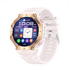 Montre connectée GPS GPT KC91 pour hommes et femmes, écran HD 1,31 pouces, appels Bluetooth, <span class=keywords><strong>lampe</strong></span> <span class=keywords><strong>torche</strong></span>, étanche 3ATM, boussole, multisports - Product Image 2