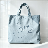 Sac à fermeture éclair en toile personnalisé, motif de dessin animé, poignée longue, lavable, réutilisable, pochette d'emballage portable, accessoires de camping