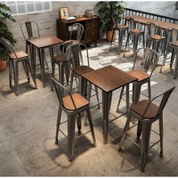 Meubles de restaurant Table et chaise en fer de style industriel Ensemble de table et chaises de restaurant pour café