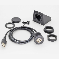 Port USB encastré pour tableau de bord de voiture 1 mâle à 2 femelle câble d'extension pour tableau de bord marin de voiture Ports de chargeur USB Entrée audio CarPlay