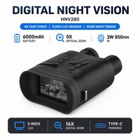 Jumelles de vision nocturne infrarouge HNV280, résolution 4K, appareil de vision nocturne numérique 6000 mAh, observation des animaux sauvages