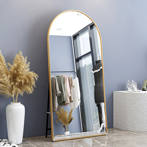 Espejo de cuerpo entero arqueado de aleación de aluminio |   Espejo de pie grande para el hogar y tiendas de ropa - Product Image 3
