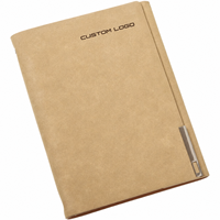 Carnet à couverture rigide A5 personnalisé avec logo, en cuir PU, avec clip à stylo en métal, papeterie de bureau