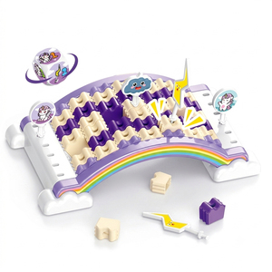 Jeu de société pour enfants, <span class=keywords><strong>animaux</strong></span> de dessin animé, pont arc-en-ciel, jeu de dés, empilage, équilibre, course, jouet avec 4 figurines, jeu de table familial, OEM - Product Image 1