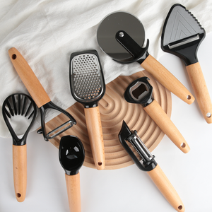 8 cái phụ kiện nhà bếp nhà nấu ăn yếu tố cần thiết bằng gỗ xử lý đồ dùng đa năng nhà bếp thực phẩm chuẩn bị tiện ích công cụ - Product Image 5