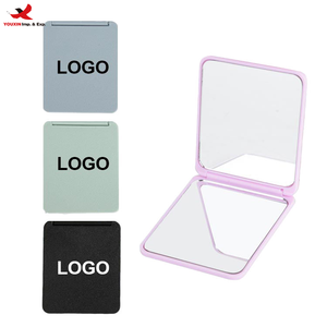 Wholesale Custom Logo High-Definition Magnifying Portable Handheld Folding Double-Sided Square Pocket Cosmetic <b>Mirror</b> <b>Compact</b> - Product Image 1