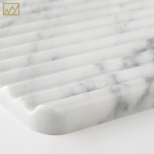 Collar de piedra blanca natural, plato de anillo, bandeja de baratija para exhibición artesanal, plato de mármol para fiesta, bandeja de rayas para exhibición de piedras preciosas - Product Image 5