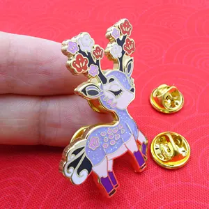 Custom Glitter Animal Hard Enamel Metal Ladies Hat Pin Badge With Epoxy Dome Butterfly Clutch Clasp