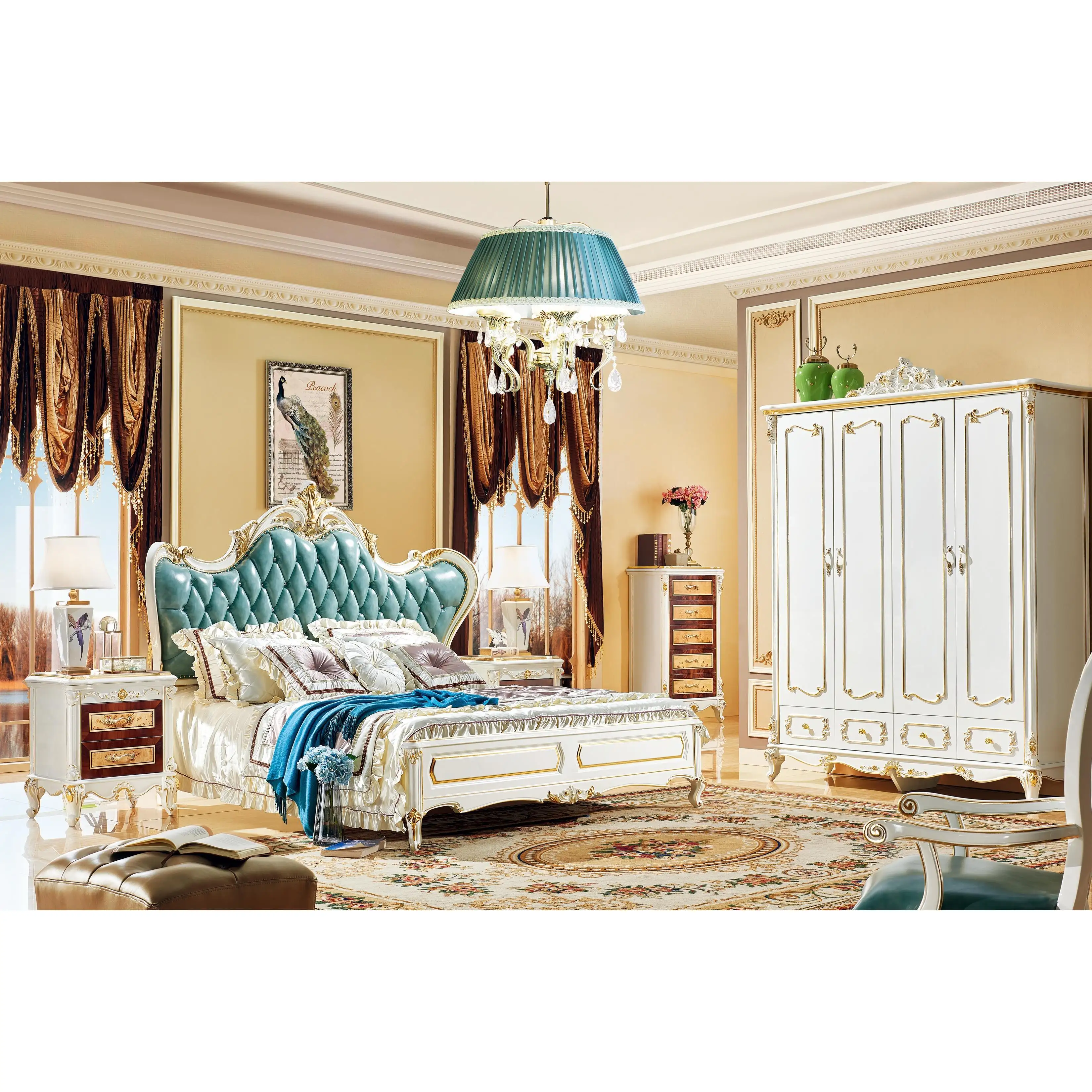 CBMMART Luxury Antique and Vintage Classic Furniture Sets Classic Style Latest King Size Wooden Beds