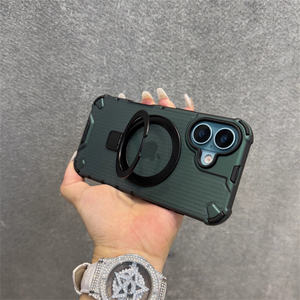 Funda de teléfono móvil a prueba de golpes Kickstand para <span class=keywords><strong>iPhone</strong></span> <span class=keywords><strong>12</strong></span> 13 14 Plus 15 16 17 Air <span class=keywords><strong>Pro</strong></span> Max contraportada con soporte de anillo magnético - Product Image 4