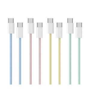 Cables de carga rápida certificados especiales para iphone15 pro Max, la mejor revisión Cable cargador trenzado de 60W tipo C a tipo C para Apple - Product Image 2