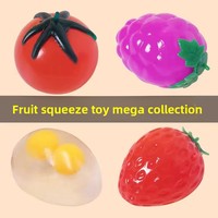 Jouet anti-stress en caoutchouc en forme de tomate et boule de décompression en forme d'œuf à double jaune – Excellent outil pour se détendre