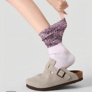 Chaussettes tendance à revers texturés, transparentes, respirantes, légères, au design élégant, faciles à assortir à toutes les chaussures, pour le printemps, l'été et le quotidien - Product Image 4