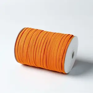 Manufacture wholesale Custom color braiding high elastic elastic rope sleeve flat ribbon braided with elastic rubber band