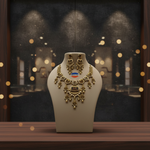 Conjunto de Joyería Kundan de Aleación con Esmeralda Verde Étnica, Collar de Lujo, Conjuntos de Boda Vintage, Regalo Nupcial Indio para Fiesta - Product Image 3